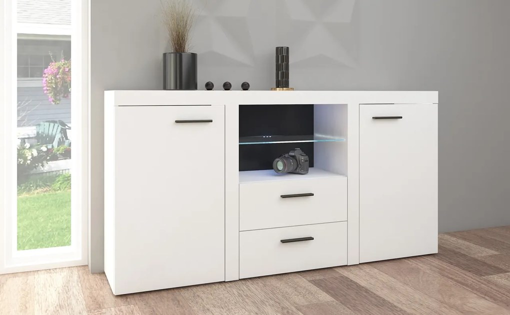 MEBLINE Komoda RUMBA / RODOS 2D2SZ biely