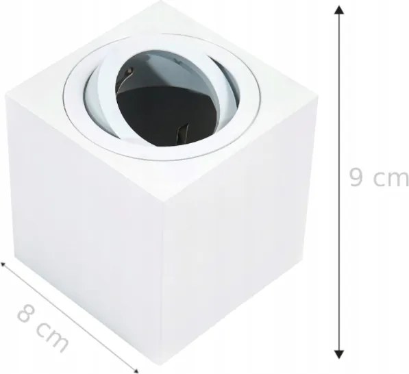 KOBI Podhľadové bodové svietidlo B7089 výklopné - štvorec biela + pätica GU10