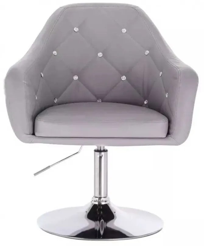 LuxuryForm DESIGN Kreslo ROMA na striebornom tanieri - šedé