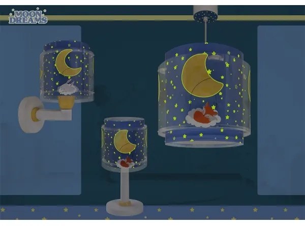 Dalber 76632 - Detský luster MOON DREAMS 1xE27/15W/230V modrá
