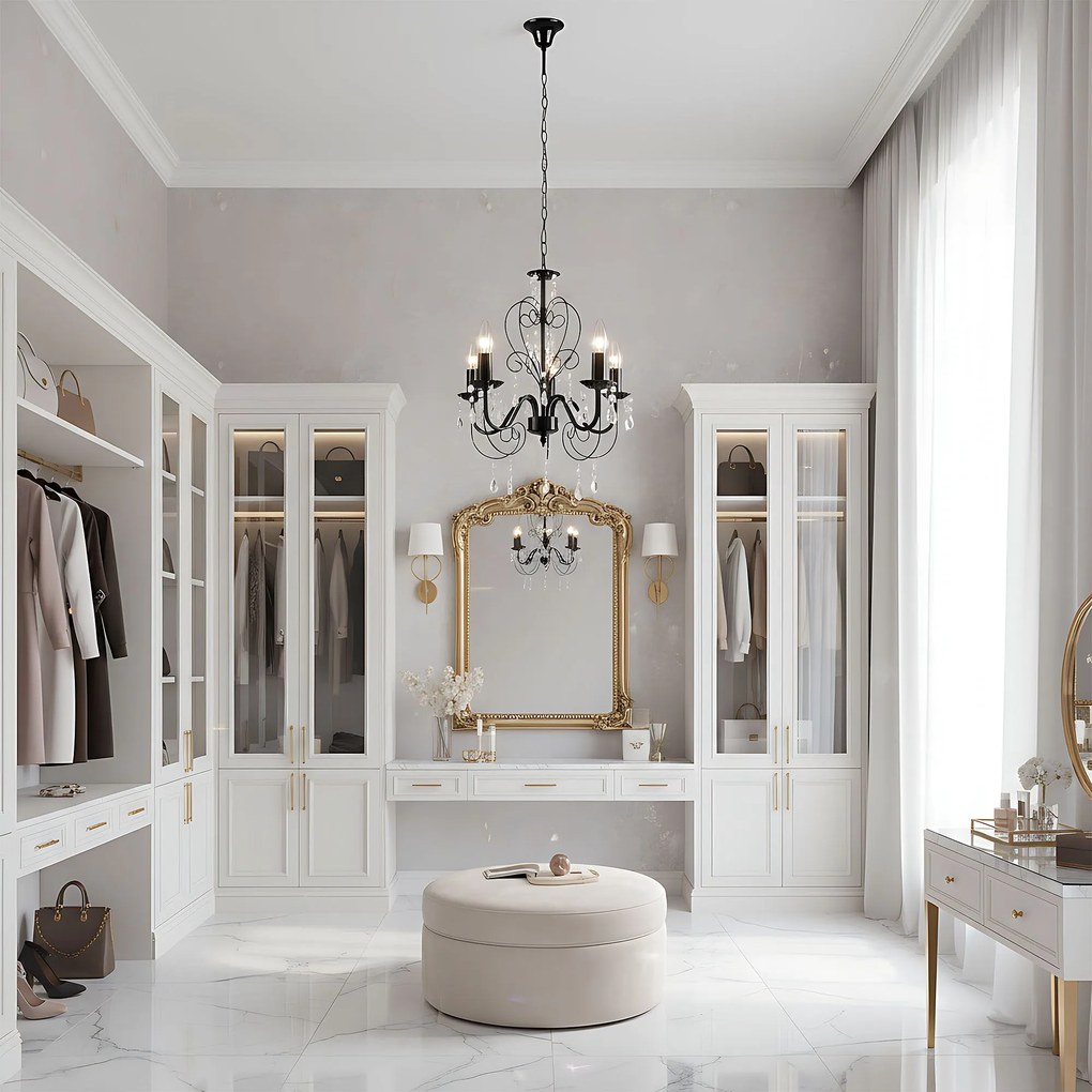 Toolight Toolight, stropné svietidlo 5xE14, EBT010-5CP, čierna, OSW-01245