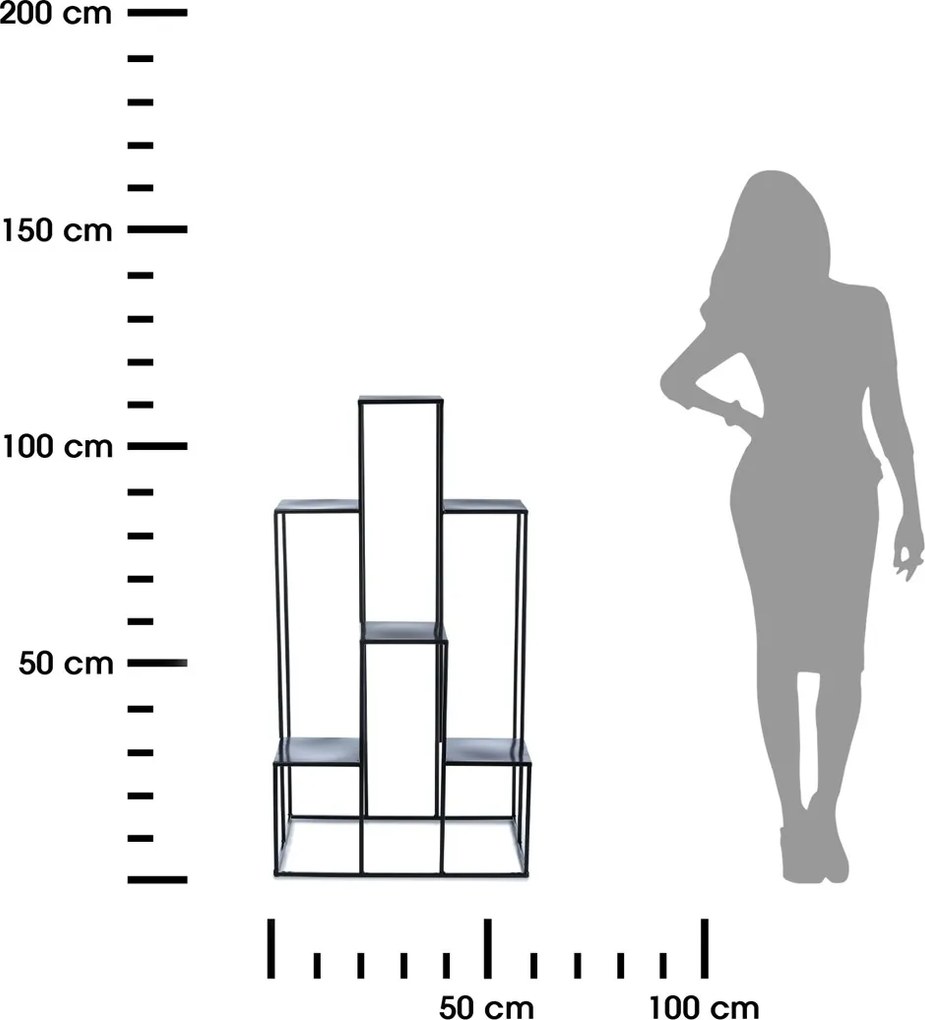 STOJAN NA KVETINÁČ KASKADA 110X60X40 CM ČIERNA