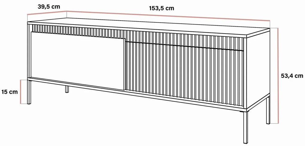 TV stolík DONNA béžový 153 cm
