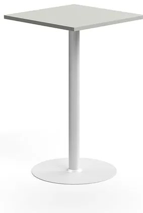 Barový stôl VERTICUS, 700x700x1100 mm, svetlošedá/biela