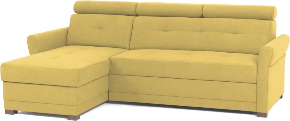 Rohová sedacia súprava Harris, žltá kari látka,ľavý roh