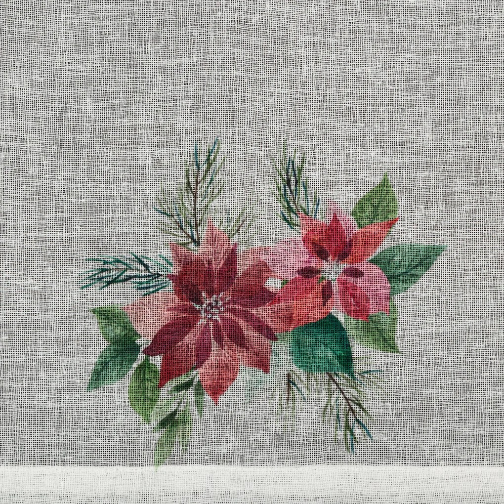 EUROFIRANY KRÁTKA VIANOČNÁ ZÁCLONA NA PÚTKACH XMAS3 90X150 CM VZOROVANÁ