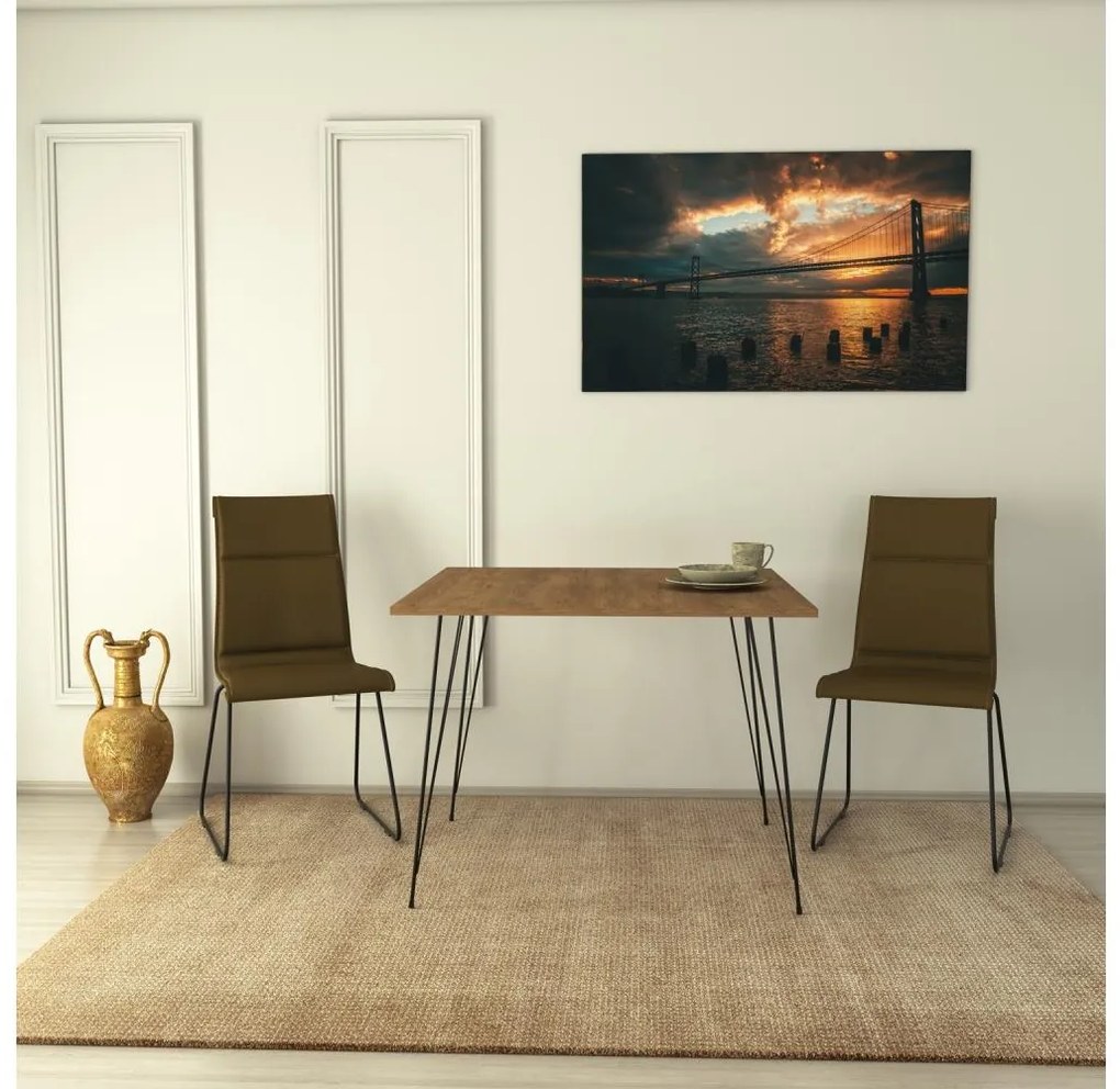 Asir Jedálenský stôl SANDALF 75x90 cm hnedá/čierna 801CMY2935