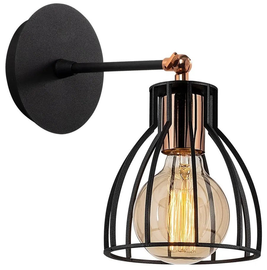 Nástenné svietidlo v čiernej a bronzovej farbe ø 15 cm Kemah – Opviq lights