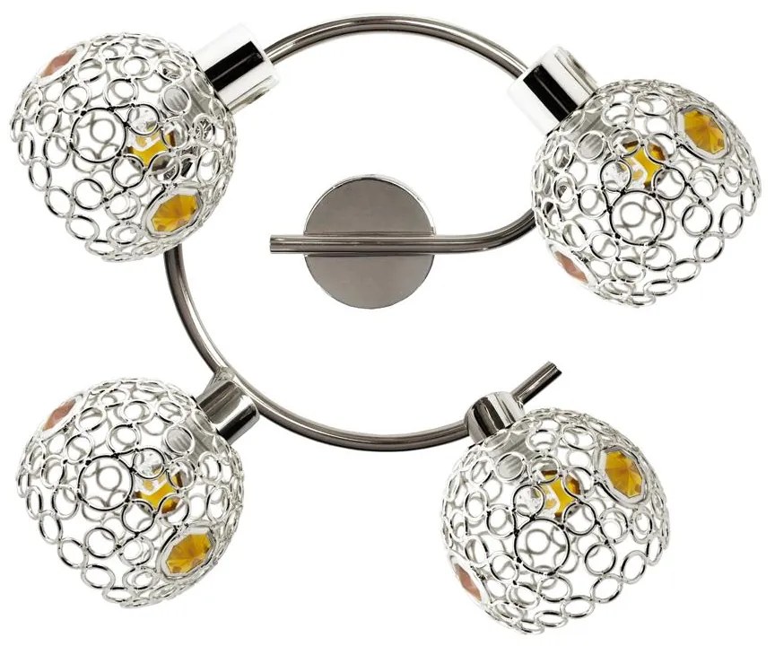 Candellux Lamp ARON SPIRALA 4X40W G9 Chrome Crystal Amber 98-12272