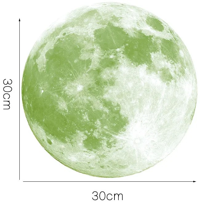 Samolepka na stenu "Fosforový mesiac" 30 cm