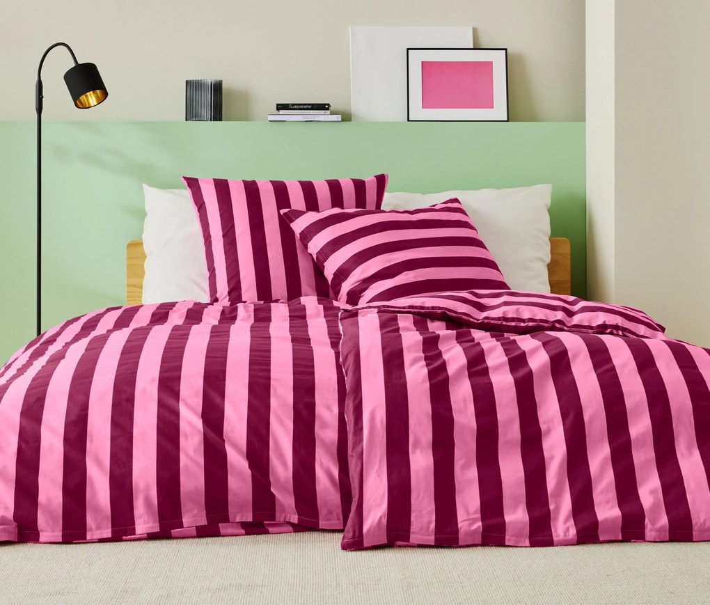 Posteľná bielizeň z perkálu, bordovočervená, štandardná veľkosť