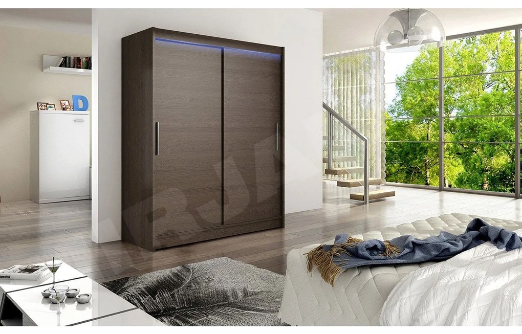 Skriňa Presto I, Farby: kašmír, Osvetlenie: osvetlenie LED RGB - farebné