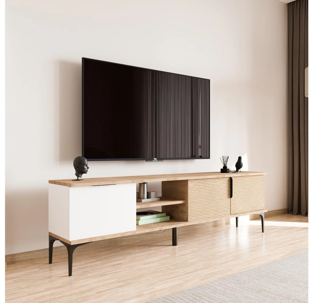 TV stolík/skrinka Tarza TV (dub biely). Akcia -17%. Vlastná spoľahlivá doprava až k Vám domov. 1108147