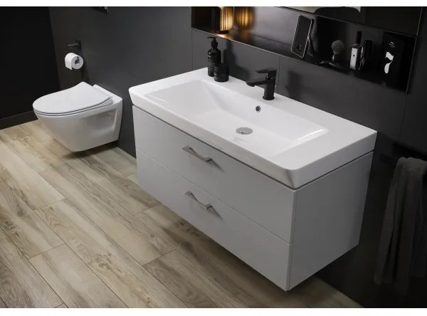 Cersanit S801-338-DSM - Závesná kúpeľňová skrinka s umývadlom LARA 80 cm biela