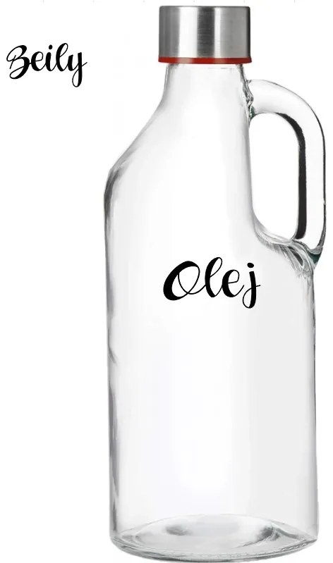 Orion Sklenená fľaša na mlieko / olej / aviváž, s rúčkou a uzáverom so závitom, 1,15 l