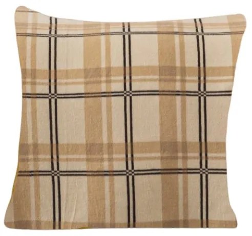 Mikroplyšová obliečka na vankúšik PLAID 45x45 cm, krémová