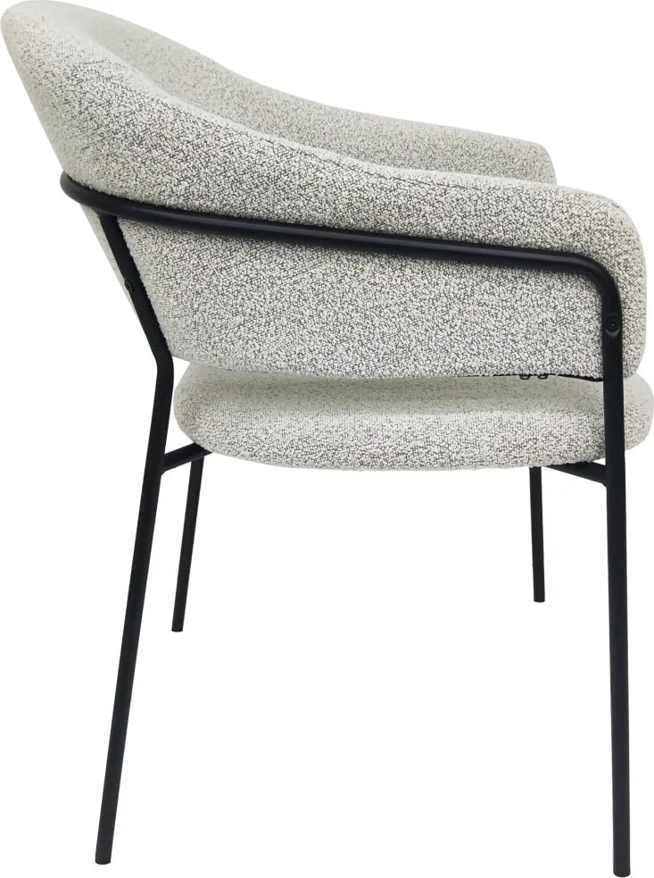 Jedálenská stolička Inga, šedo-béžová štruktúrovaná látka