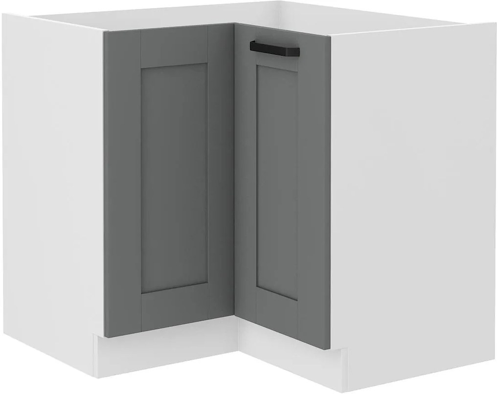 Rohová dolná kuchynská skrinka Lucid 90x90 DN 2F BB (korpus: biela + front: mdf dustgrey). Vlastná spoľahlivá doprava až k Vám domov. 1134721