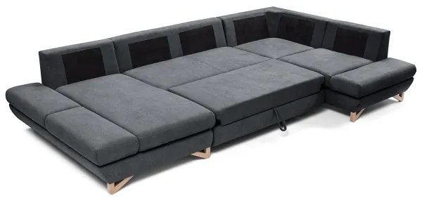 Rozkladacia rohová čalúnená sedacia súprava AVESTA do tvaru U, antracit, s úložným priestorom