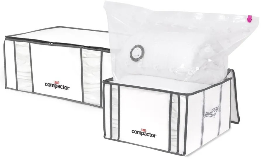 Vákuové vystužené látkové úložné boxy na oblečenie v súprave 2 ks 50x65x27 cm Life – Compactor