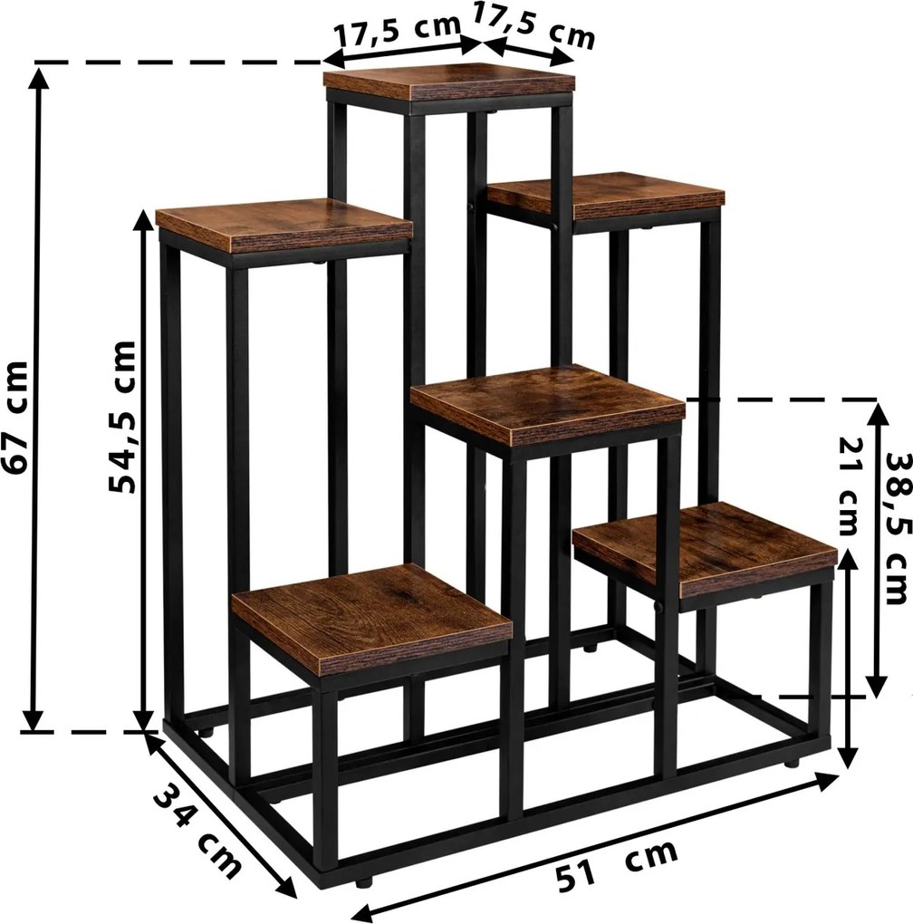 Stojan na kvety Belgar hnedý/čierny