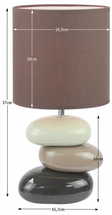 Stolná lampa Qenny Typ 5 - hnedá / biela / kávová
