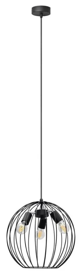 Luster na lanku MERCURE 3xE27/15W/230V pr. 40 cm čierna