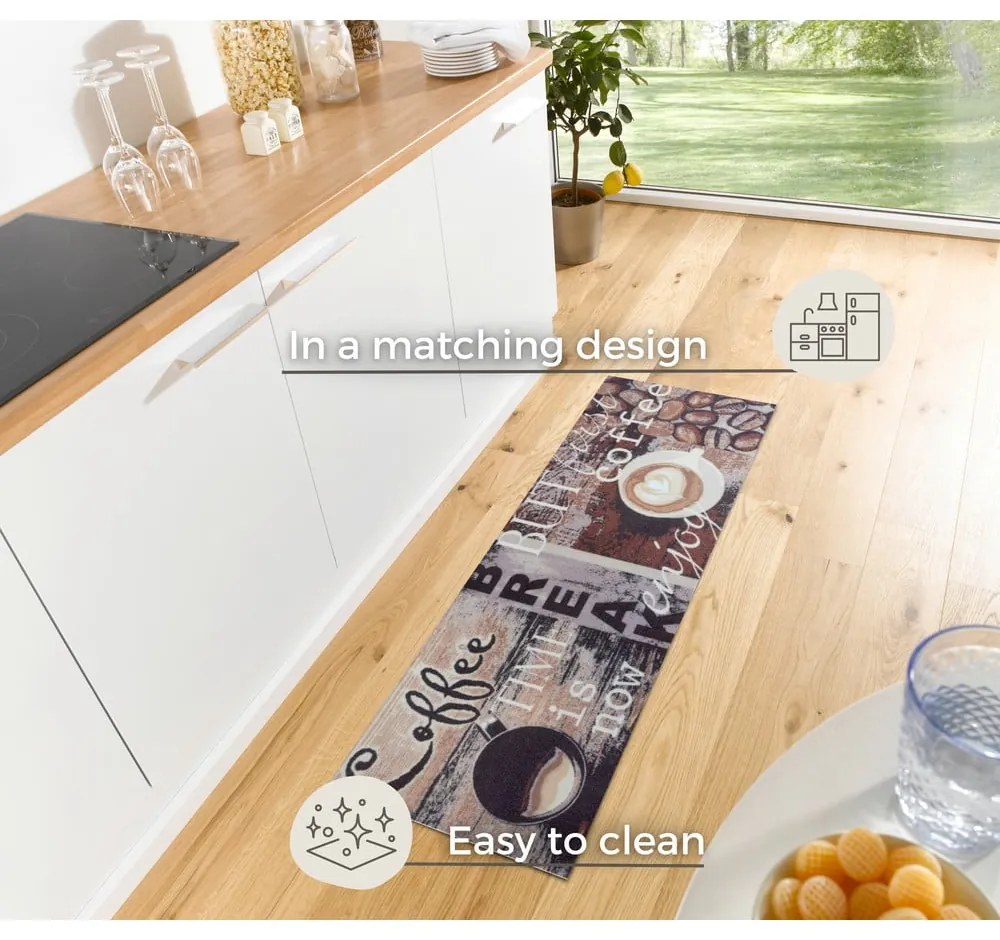 Hnedý koberec behúň 50x150 cm Enjoy Coffee Break – Hanse Home