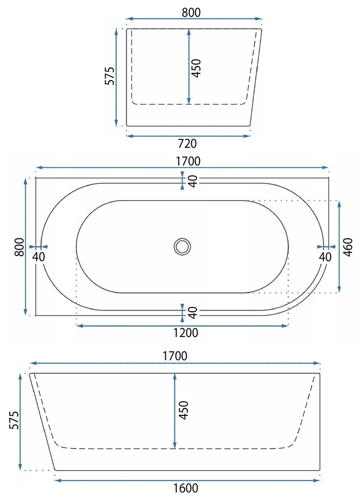 Rea Wenus, akrylová rohová vaňa 1700x800x575 mm, ľavá, biela, REA-W0129