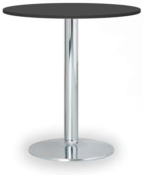Konferenčný stolík FILIP II, priemer 80 cm, chrómovaná podnož, grafit
