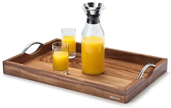 Continenta C4867 - Podnos s kovovými úchytmi 53x36 cm agát