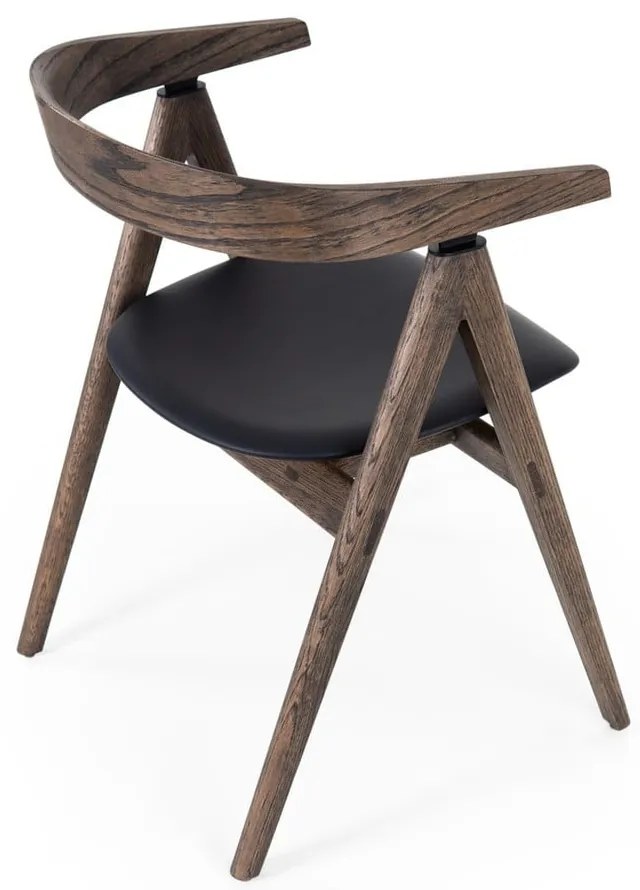 Čierna/hnedá jedálenská stolička z dubového dreva Ava – Gazzda