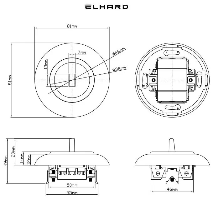 Elhard Vypínač Retro Klasik jednopólový č.1, biely - kompletný KL5201W