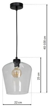 Luster na lanku SANTIAGO 1xE27/60W/230V číra