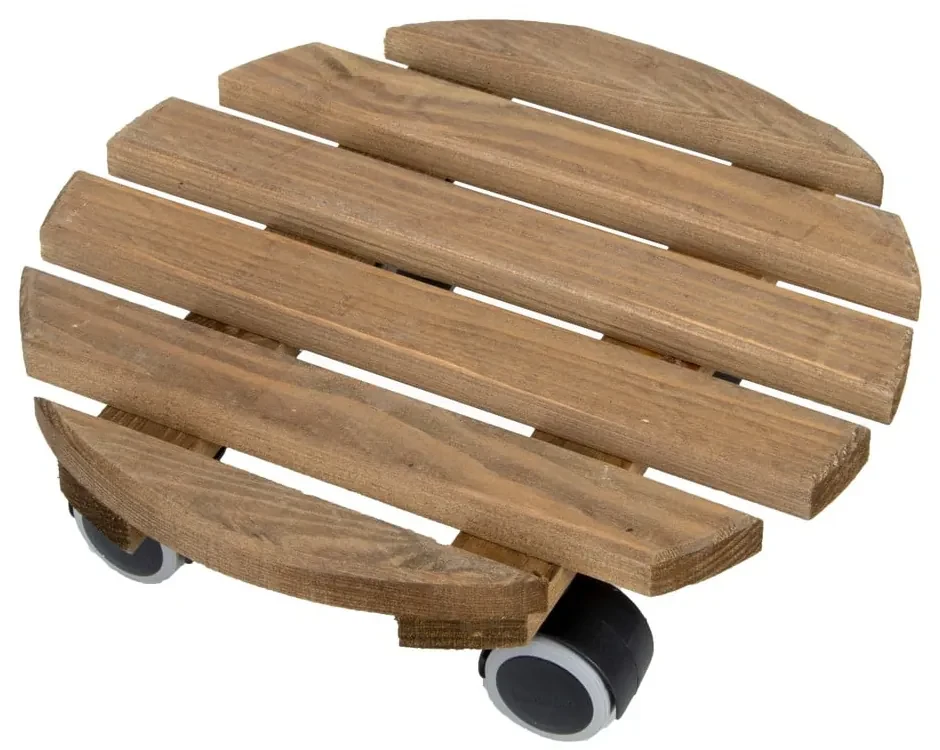 Drevený pojazdný podstavec pod kvetináč ø 29 cm (výška 8 cm) Indoor – Esschert Design