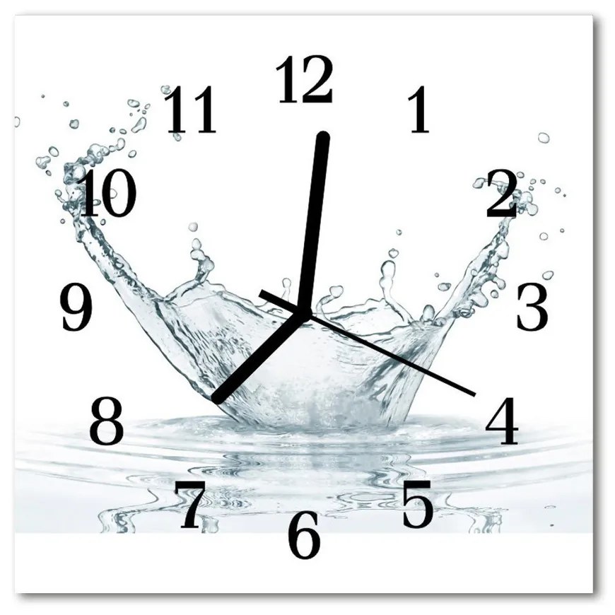 Sklenené hodiny štvorcové Voda 30x30 cm