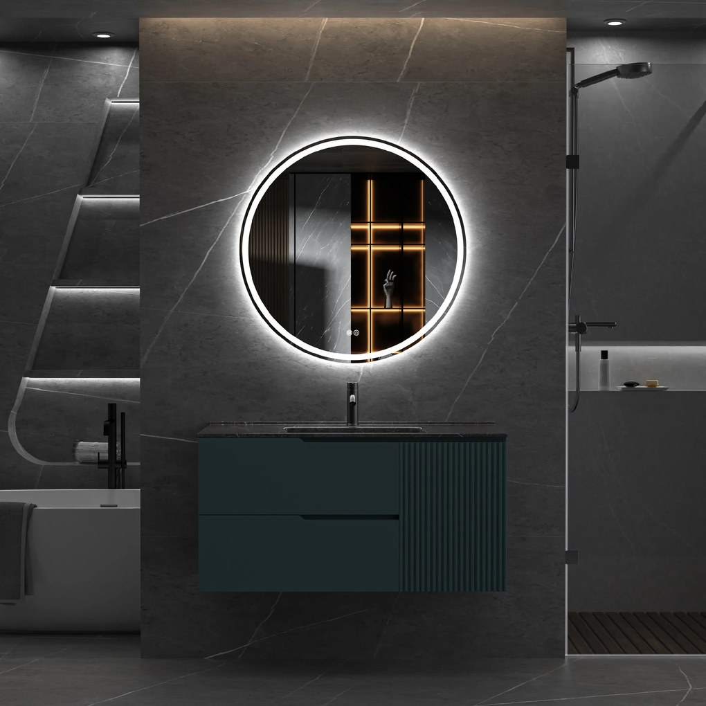 Erga Carla, okrúhle LED zrkadlo 80cm, 1840 lm, 3 farby svetla, ERG-V01-208-8080