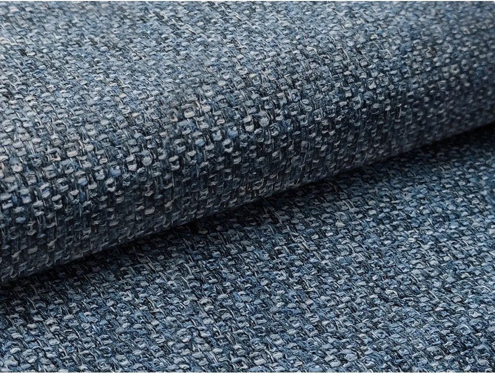 Modrá čalúnená dvojlôžková posteľ s úložným priestorom s roštom 180x200 cm Mano – Makamii