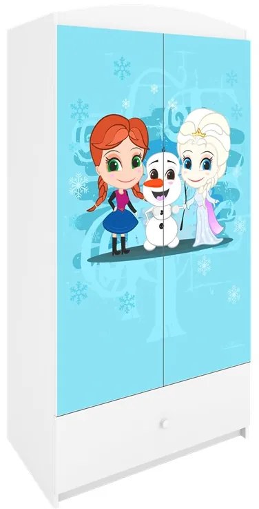 Detská šatníková skriňa BABYDREAMS Ľadové kráľovstvo biela