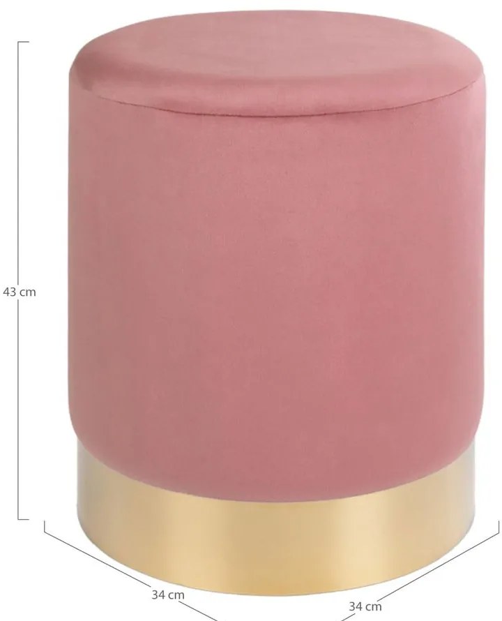 Ružový puf House Nordic Gamby, ø 34 cm