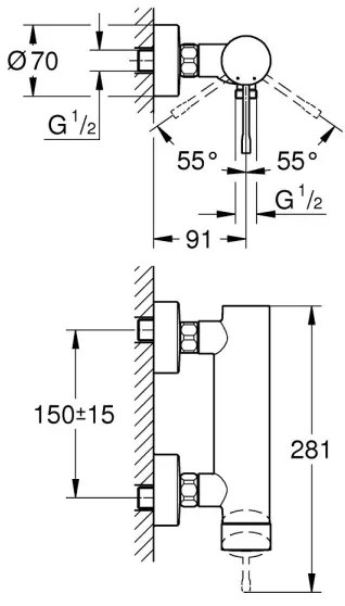 GROHE 33636001 - Sprchová batéria ESSENCE, lesklý chróm