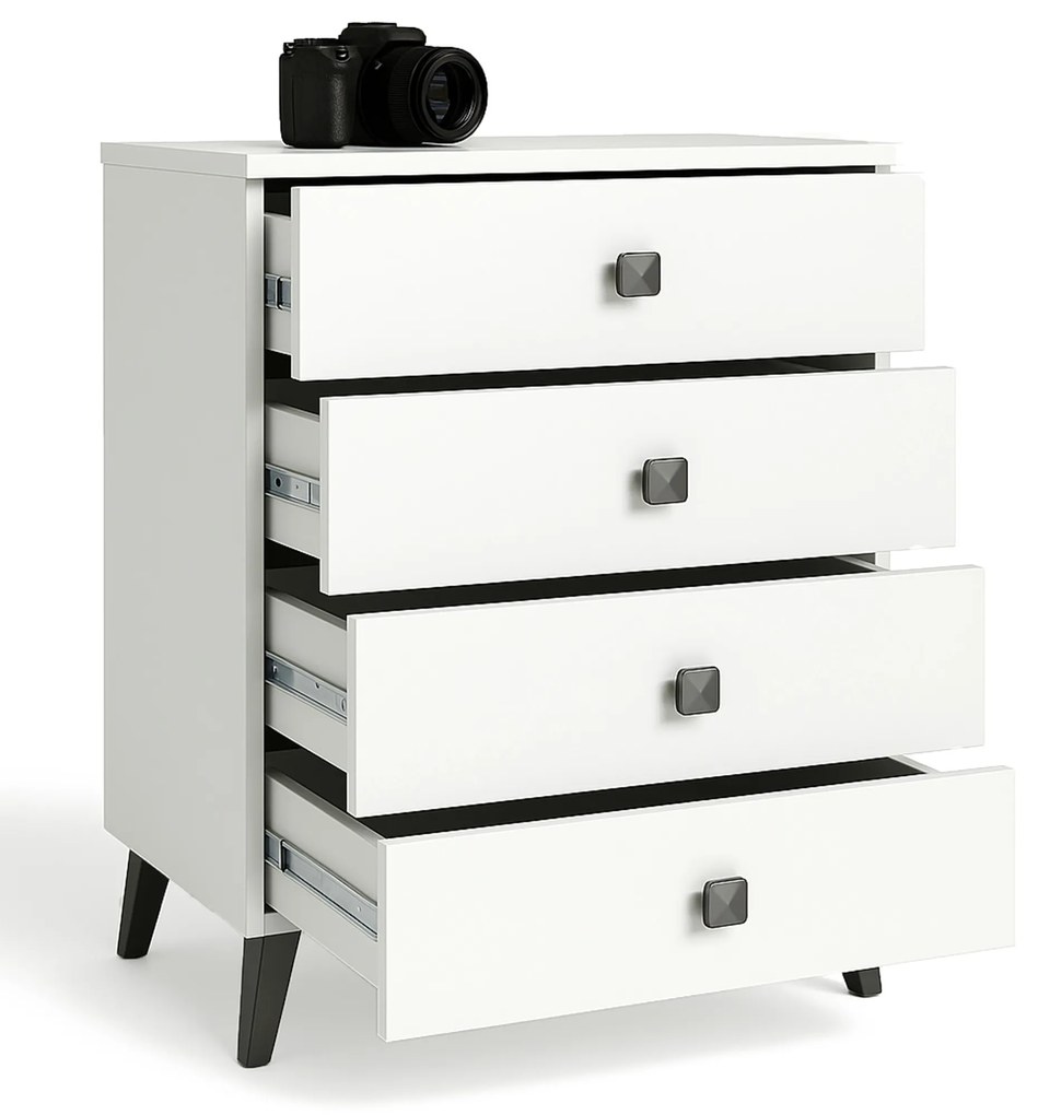 Komoda MOBI K-04 biela/čierna