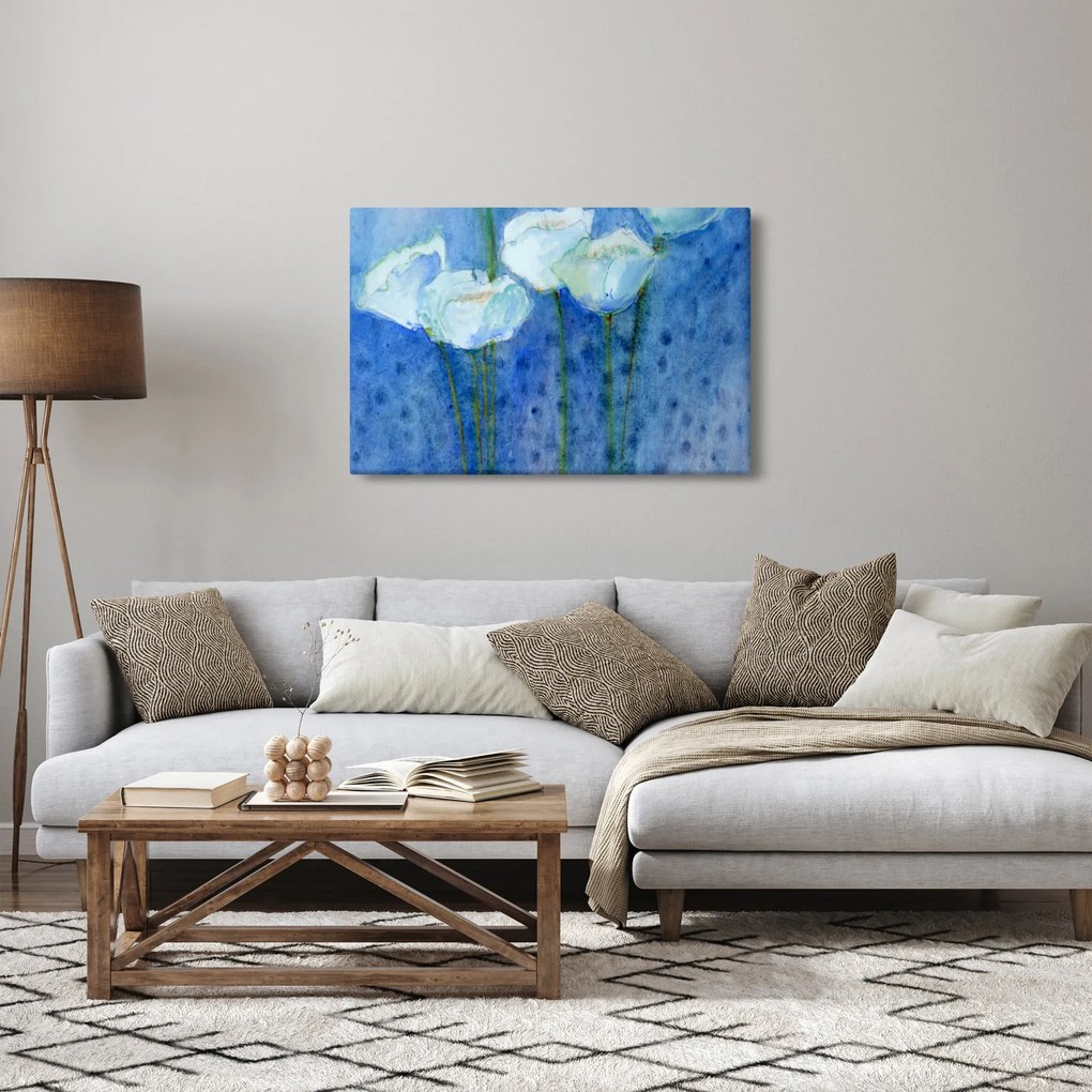 Obraz - Biele tulipány (90x60 cm)