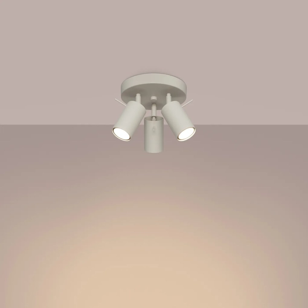 Stropné svietidlo Ring, 3x béžové kovové tienidlo, (možnosť polohovania)