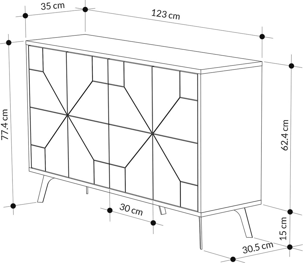 Konzolový stolík Dune - Oak