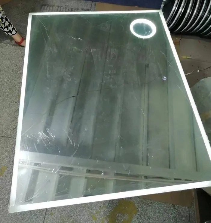 Erga Luna, LED zrkadlo 80x60cm s kozmetickým zrkadlom 3x zväčšenie, 2185 lm, 6500K, predné/zadné osvetlenie, ERG-V01-124-8060-00
