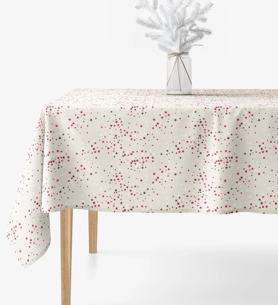 Goldea hranatý obrus valencia - hviezdičky na režnej 120 x 140 cm