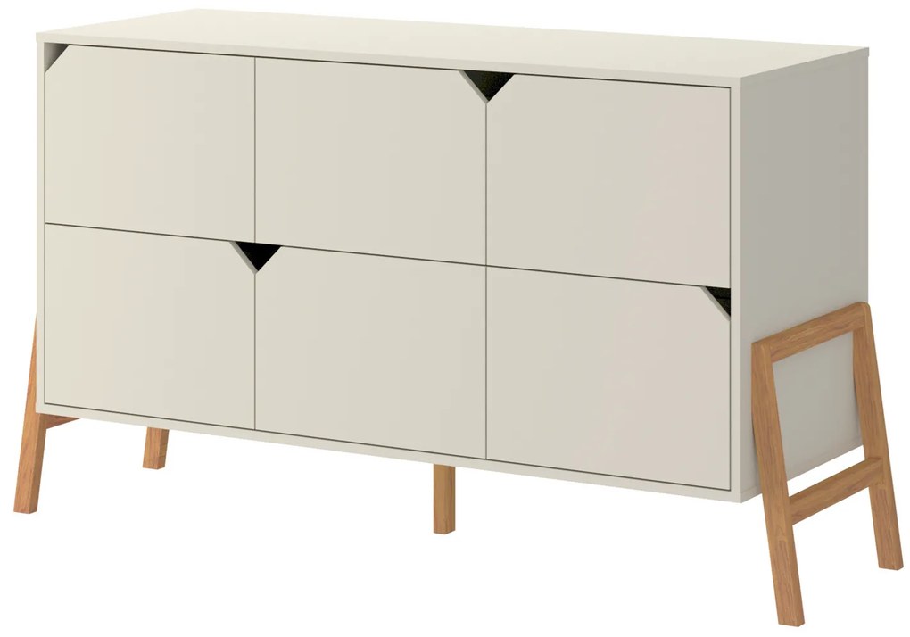 Bellamy Moderná komoda Lotta - 6 zásuviek (béžová)