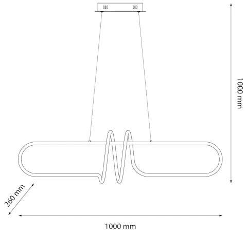 LED Luster na lanku VERTIGO LED/54W/230V čierna
