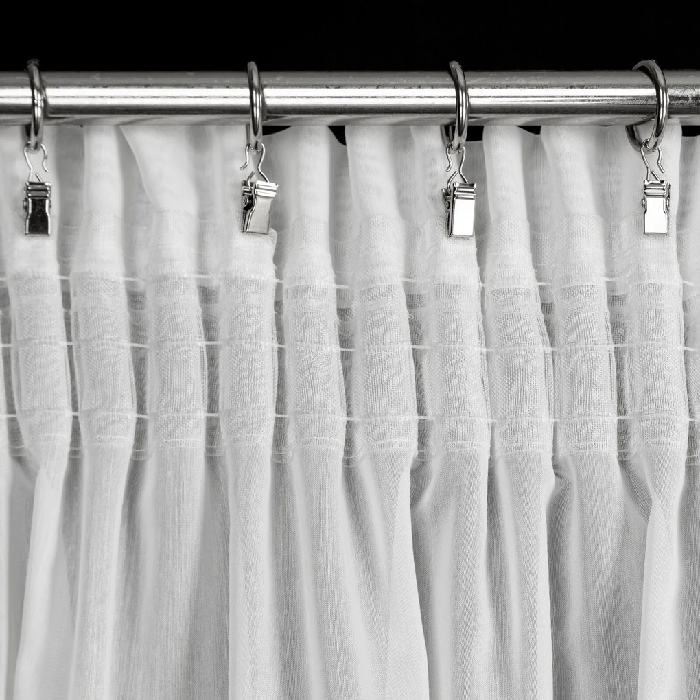 ZÁCLONA NA PÁSKE ELENA, SADA 2 KS 140X270 CM BIELA